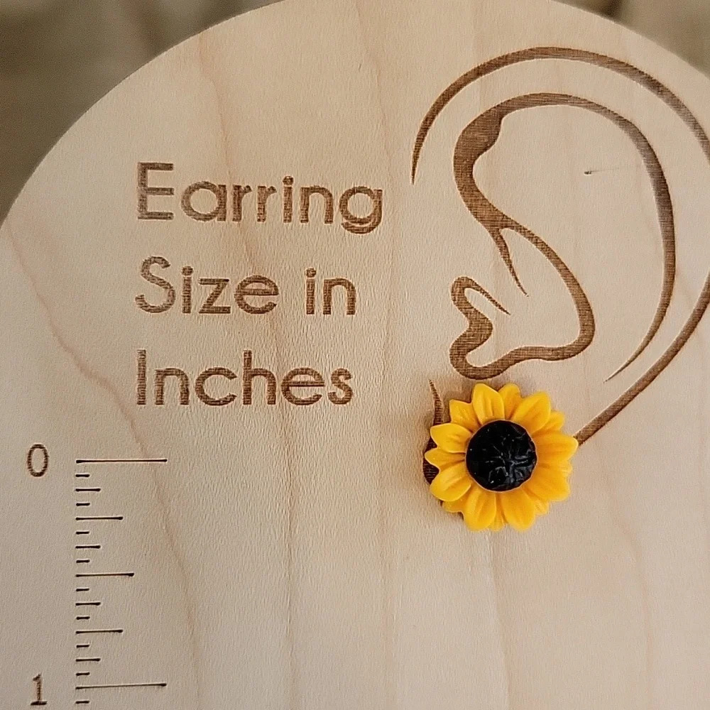 Harvest Sunflower Earrings - Picture 3 of 6